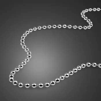 Módne jednoduché S925 šterlingov strieborné guľôčky reťazca náhrdelník pre ženy pevný strieborný prívesok s reťazca veľkoobchod strieborné šperky