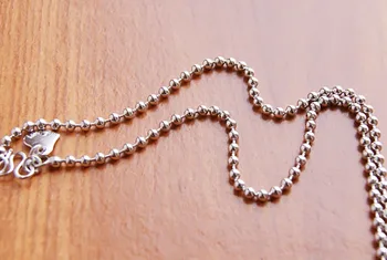 Módne jednoduché S925 šterlingov strieborné guľôčky reťazca náhrdelník pre ženy pevný strieborný prívesok s reťazca veľkoobchod strieborné šperky