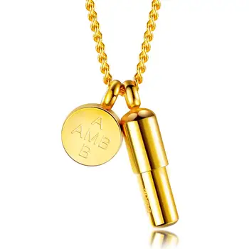 Módne otvoriť zlaté kapsule pilulku prívesok náhrdelník Vysokej kvality titánové ocele unisex náhrdelník 3-GX1585