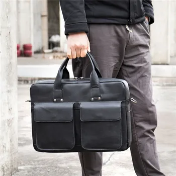 Módne pánske Aktovky Krava Originálne Kožené Aktovky pravej Kože Messenger Taška Muž Laptop Taška Mužov Business Travel Bag