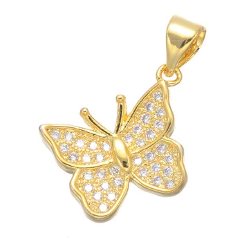 Módne Šperky Žiarivý Zirkón Motýľ Charms dámske Náhrdelníky Diy Remeslá Remeselné Reťazca Náhrdelníky Chokers Bijoux Femme