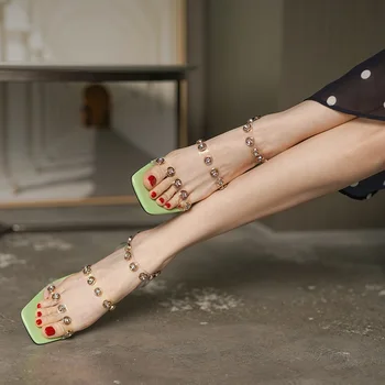 Módny štýl sexy otvorené prst transparentné sandále ženy cut-outs crystal vysoké podpätky, topánky žien, žien strany obuv, letná obuv