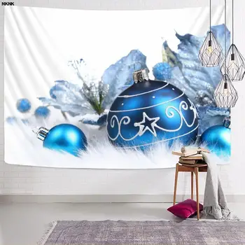 NKNK Značky Vianočné Gobelín Nový Rok Doma Tapestrys Biela Tenture Mandala Strany Tapisérie Stene Visí Boho dekor Hippie