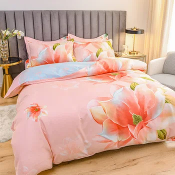 NOVÉ Klasické posteľná bielizeň Ružová láska štýl home posteľná bielizeň Nastaviť Perinu obliečka na Vankúš ploché lôžko list kráľovnej kráľ jednu veľkosť 3/4 ks
