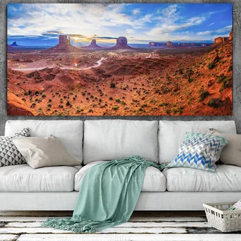 Na šírku Tlač Plagátu Cloud a Púštne Údolie Maľovanie Tlačené na Plátne, obrazov na Stenu Pre Obývacia Izba Quadro Domáce Dekorácie