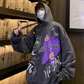Nadrozmerné Mens Hoodies Mužov 2020 Anime Mikina Hip Hop Japonský Streetwear Harajuku Čierna Mikina S Kapucňou Mužov, Mikiny