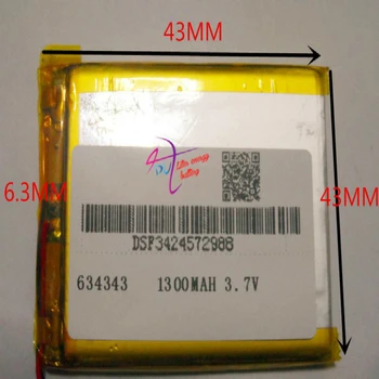 Najlepšie batérie značky 3,7 V polymer batérie MP4 MP5 diaľkové ovládanie batérie 1300mah objem 43 * 43 * 6.3 mm