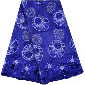 Najnovšie Kráľovská Modrá Nigéria Swiss Voile Čipky Vo Švajčiarsku Vysoko Kvalitnej Bavlny Afriky Suché Textílie, Čipky Pre Muža/Ženy Handričkou S1450