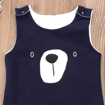Najnovšie Roztomilá Panda Remienky, Baby, Deti, Chlapec a Dievča, Potápačské Jumpsuit Bavlna Novorodenca bez Rukávov Dieťa Ležérne Oblečenie Oblečenie Nastavenie 0-24M