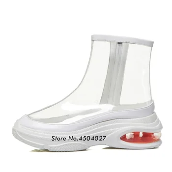 Najnovšie Transparentné Topánky PVC Ženy Ploché Topánky, Členkové Topánky Pre Ženy, Nový Módny Zips Platformu Topánky Topánky