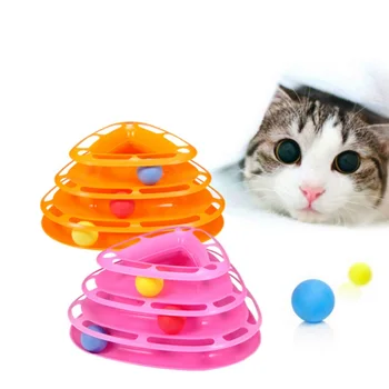 Najnovšie Vtipné Mačku Hračka Pet Mačka Hračky Inteligencie Triple Play Disk Cat Hračka Lopty Hračky
