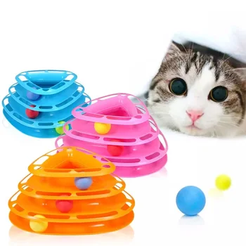 Najnovšie Vtipné Mačku Hračka Pet Mačka Hračky Inteligencie Triple Play Disk Cat Hračka Lopty Hračky