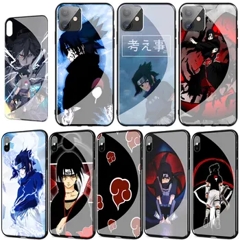 Naruto Uchiha Itachi Sasuke Tvrdeného Skla Kryt pre iPhone 11 Pro XR X XS Max 7 8 6 6 Plus 5S SE 2020 Telefón Prípade