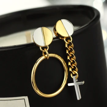 Neoglory Gold & Silver Farba Kovu Visieť Náušnice Jednoduchý Kríž Náboženský Štýl Pre Ženy Denne Klasické Strany