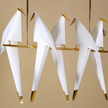 Nordic Vták Železa Prívesok Svetlo Papierový Žeriav LED Lampa Pozastavenie Svietidlo Loft Obývacia Izba Reštaurácia Prívesok na Čítanie