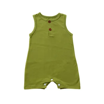 Novonarodené Dieťa, Chlapec, Dievča Bavlna Biela Čierna Zelená bez Rukávov Romper Oblečenie Oblečenie, Tričko, Krátke Nohavice pre 0-2T CL302