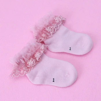 Novorodenca Bavlnené Ponožky Čipky Princezná Česanej Ponožky pre Dievčatá Kojenecká Babe Ponožky