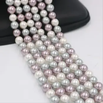 Nové 1015+++1pc Výrobcovia predávať multi color zmiešané prírodné perly korálky, rovno otvor 6-12 mm Shell Perly