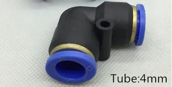Nové 10pcs veľa one touch plastové pneumatické hadice L typ vzduchu koleno montáž 4 mm rýchle trubice konektor PV-4 pravý uhol rúry spoločné