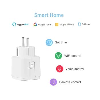 Nové 16A EÚ Wifi Zásuvky Smart Home Časovač Plug 100-250V Podporu Alexa Domovská stránka Google Voice Control Smarthome Automatizácie