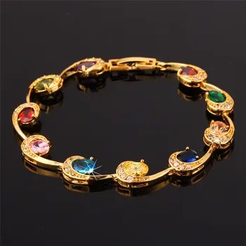 Nové AAA+ Kubický Zirkón Náramok Pre Ženy Šperky Zlaté/Strieborné Farebné Módne Šperky Farebné Krištáľový Náramok Šperky Darček H822
