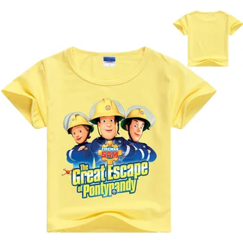 Nové Letné Bavlna Cartoon Hasič Sam Funny T-Shirt Chlapcov Krátke Rukávy T Shirt Deti Topy Dievčatá Tee Dieťa Oblečenie, Detské Kostýmy