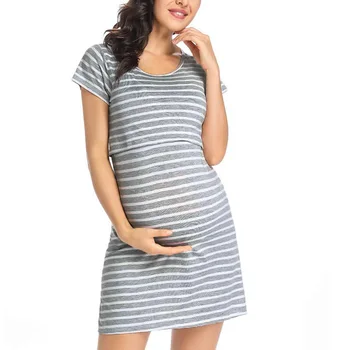 Nové Materskej Šaty Tehotenstva Oblečenie Letné Bežné tvaru Prekladané Mama Ošetrovateľskej Šaty Tehotné, Dojčiace Ženy Vestidos