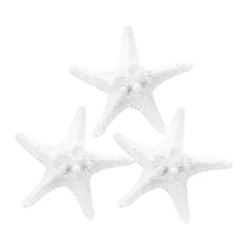 Nové Módne 3ks Živice Hviezdice Tropické Ornament Pláž Ocean Sea Star Kreatívne Domáce Party Dekorácie(Biela)