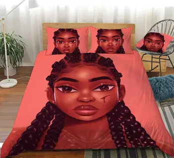 Nové Módne Cool Dievča 3D Tlač Cumlík posteľná bielizeň Nastaviť Obliečky obliečky na Vankúše Obliečky bytový Textil Cartoon Kráľovná Kráľ Afrika