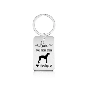 Nové Nerezové Greyhound Keychains Vysoká Kvalita Striebornej Farbe milujem ťa viac než pes kľúčenky Auto Taška Keyrings