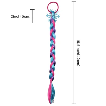 Nové Princezná Lesk Snowflake Vlasy gumičkou pre Dievčatá s Farebnými Dlho Sequin Copu Parochňu Strana Deti Vlasy Príslušenstvo