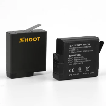 Nové Tri Porty USB Nabíjačku s 3ks 1220mAh Batériu pre GoPro Hero 5 Black Kamery Go Pro Plnenie Príslušenstvo Sada