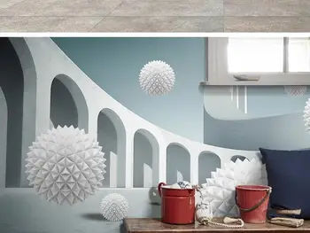 Nové Vlastné 3D Veľké Nástenné Tapety sférické Európskeho architektonického priestoru detskej izby, TV joj, obývacia Spálňa