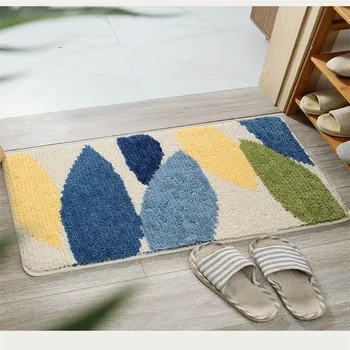 Nové citrón dvere mat leaf kuchyňa koberec 50*80 cm non-slip mat polyester podlaha tapis pre spálne tapete koberec, nordic štýl home decor