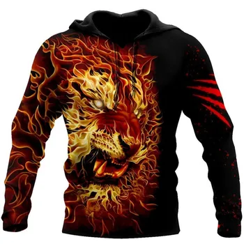 Nové módne značky Hoodie zvierat angry tiger 3D full body vytlačené mužov s Kapucňou, Mikina Unisex zips Pulóver