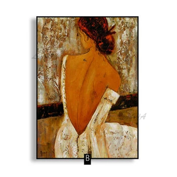 Nový Dizajn Obrázok Olejomaľba Ručné Sexy Žena Späť Obrázok Dekor Afriky Olejomalieb Na Plátne Umenie Stene Obraz Domova