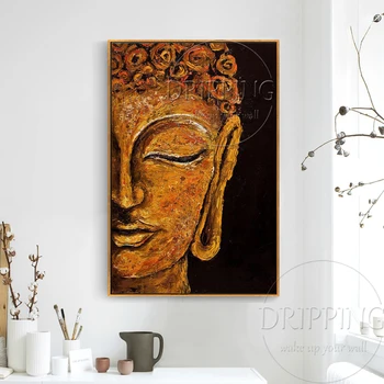 Nový Dizajn Umelec Ručne maľované Vysoko Kvalitný Moderný Portrét Budhu olejomaľba na Plátne Buddha Hlavu olejomaľby pre Rezervovať Izbu