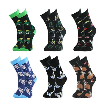 Nový Produkt Vysokej Kvality Hot Predaj Klasické Živočíšne Potraviny Vzor Mužov Ponožky Disciplínach Hip Hop Bavlna Calcetines Hombre Sox Sokken