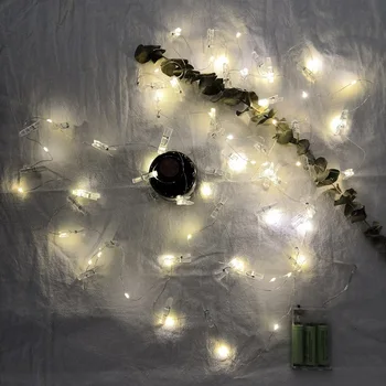 Nový Rok Darčeky, Vianočné Girlandy Medený Drôt Foto Klip LED Reťazec Svetlá Navidad 2020 Vianoce Domov Dekorácie Kerst Natal