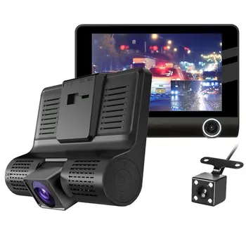 Nový Univerzálny Car Dvr 3 Kamery Objektív Dash Fotoaparát, Dual Objektívom S Spätné Kamera, Videorekordér Dvr Dash Cam