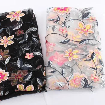 Nový dizajn Kvet, Net Vyšívané Textílie Afriky Čipky Materiál Šiť Na Svadobné Šaty Šaty Textílie Patchwork Hobby