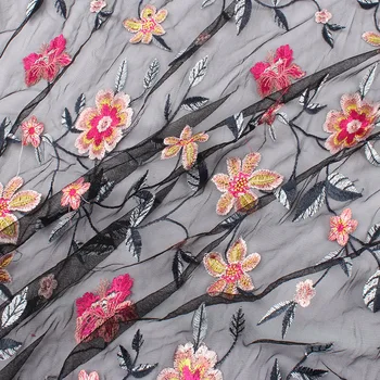 Nový dizajn Kvet, Net Vyšívané Textílie Afriky Čipky Materiál Šiť Na Svadobné Šaty Šaty Textílie Patchwork Hobby