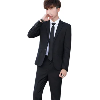 Nový oblek pánske oblek vyhovovali 2 sady slim business kórejský ležérne pánske oblek oblek