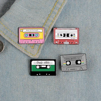 Nový pop color hudobnú zbierku kovový kolík cartoon disk CD výraz list tlačidlo smalt výrobky, šperky brošňa darček