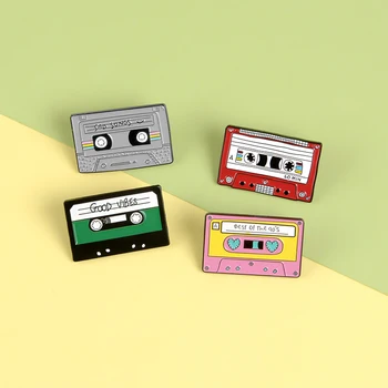 Nový pop color hudobnú zbierku kovový kolík cartoon disk CD výraz list tlačidlo smalt výrobky, šperky brošňa darček