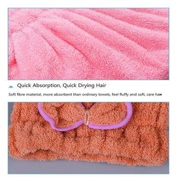 Nový produkt dobrú absorpciu vlhkosti a priedušnosť mikrovlákna vlasy uterákom rýchle sušenie vlasov spp zabalené uterák klobúk uterák