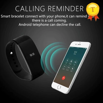 Nový príchod smart kapela IP54 nepremokavé volanie pripomienka passometer SMS pripomienka spánku sledovania USB nabíjanie smartband náramok