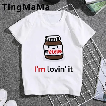 Nutella mladiství mladiství veľké obťažovať tričko cartoon e dievča dziecko oblečenie baby
