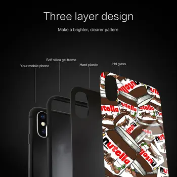 Nutella čokoládovou omáčkou Sklo Silikónové puzdro Pre iPhone 12 11 Pro X XS Max XR 8 7 6 Plus SE 2020 S Mini Balíku Mäkké Pokrytie