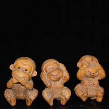 Nádherné krušpán rezbárstvo tri žiadne opice ozdoby